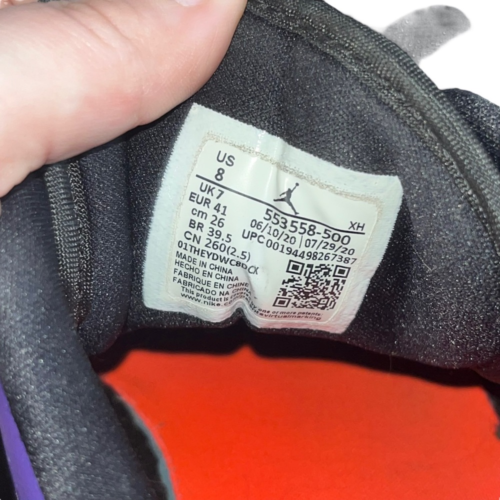 2020 Air Jordan 1 Low 'Court Purple' Mens sneakers size 8 553558-500l - Picture 7 of 10
